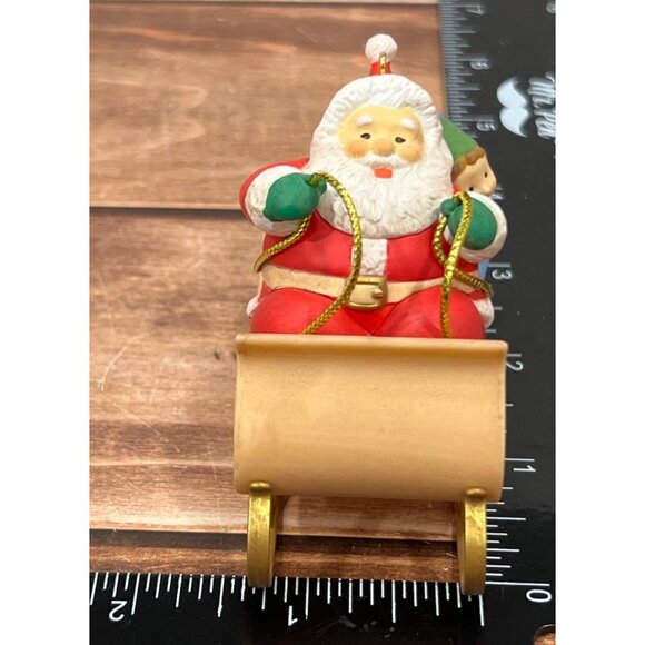 HTF 2016 HALLMARK KEEPSAKE ORNAMENT QG01454 SLEDDING SANTA BY KRISTINA GAUGHRAN - Picture 5 of 10